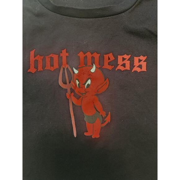 Garage Baby Tee/Crop Top XS, Hot Mess Devil - Picture 3 of 7